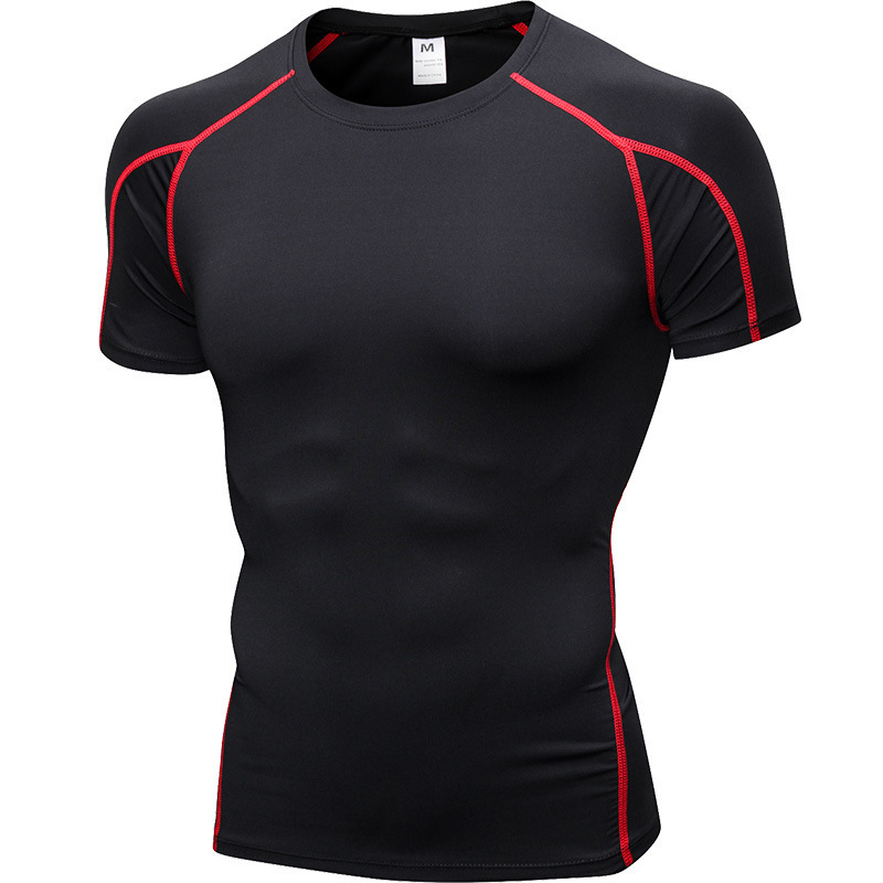 Mens Compression Shirts Short Sleeve Running Athletic fitness gym Workout Shirt