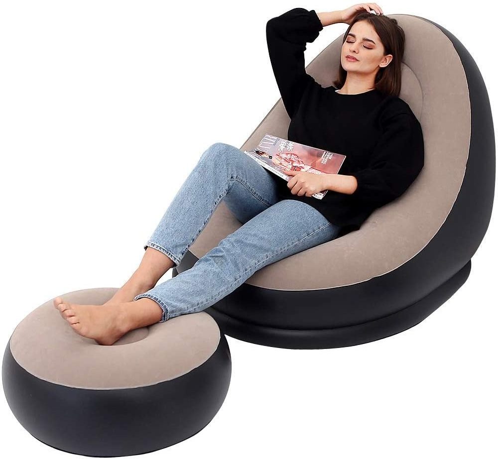 Inflatable Couch Air Sofa Blow Up Chaise Lounge for Outdoor and Home