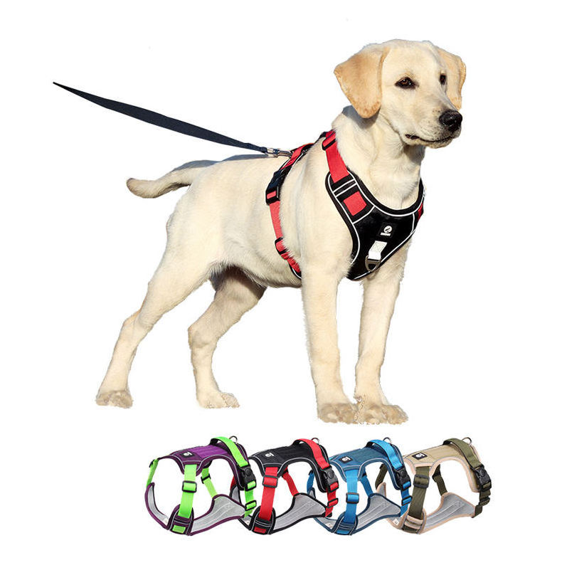 Dog Harness Adjustable Oxford Dog Vest Harness Reflective Pet Harness with Easy Control soft handle