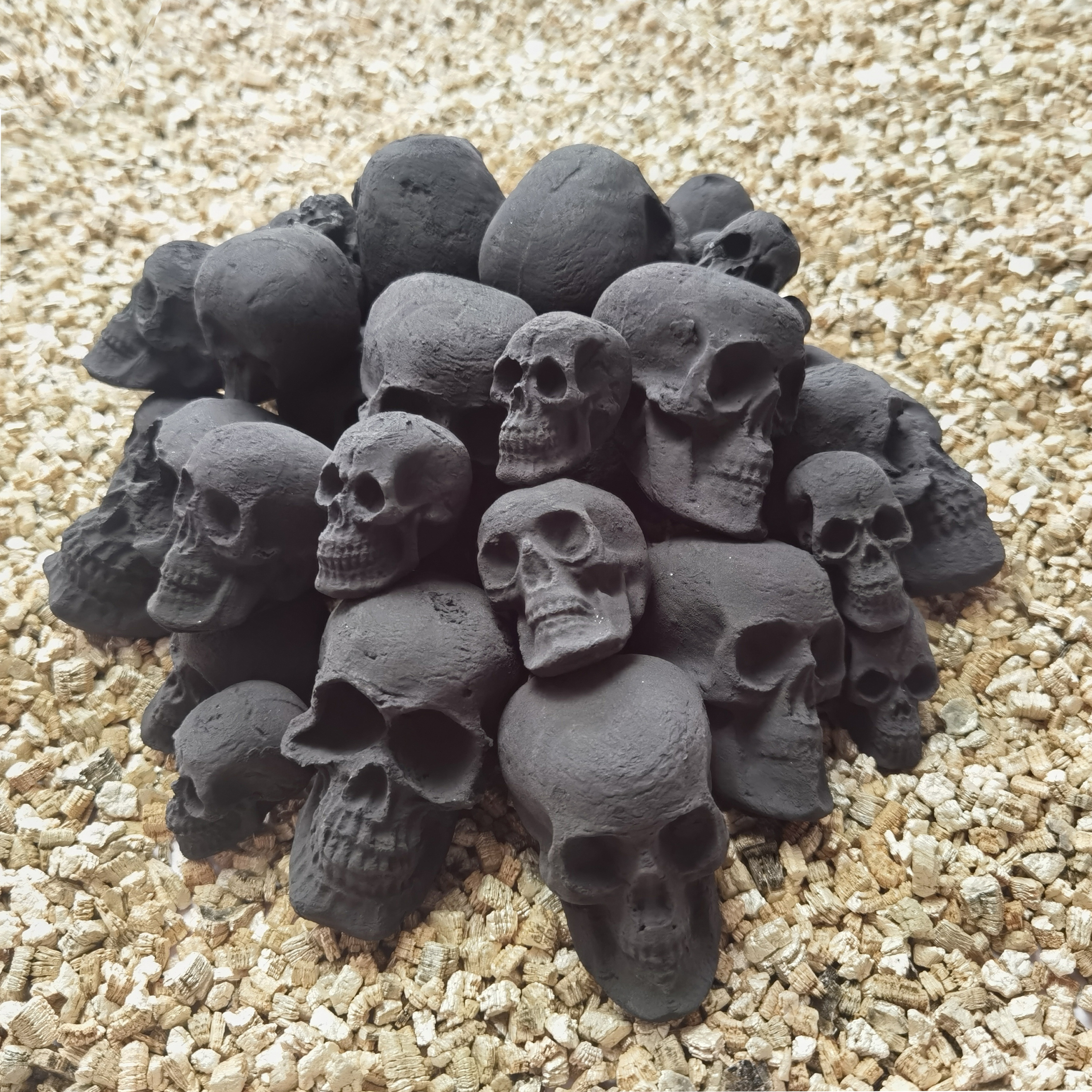 mini Skulls charcoal  Halloween Decor for Indoor and Outdoor Fireplaces and Fire Pits