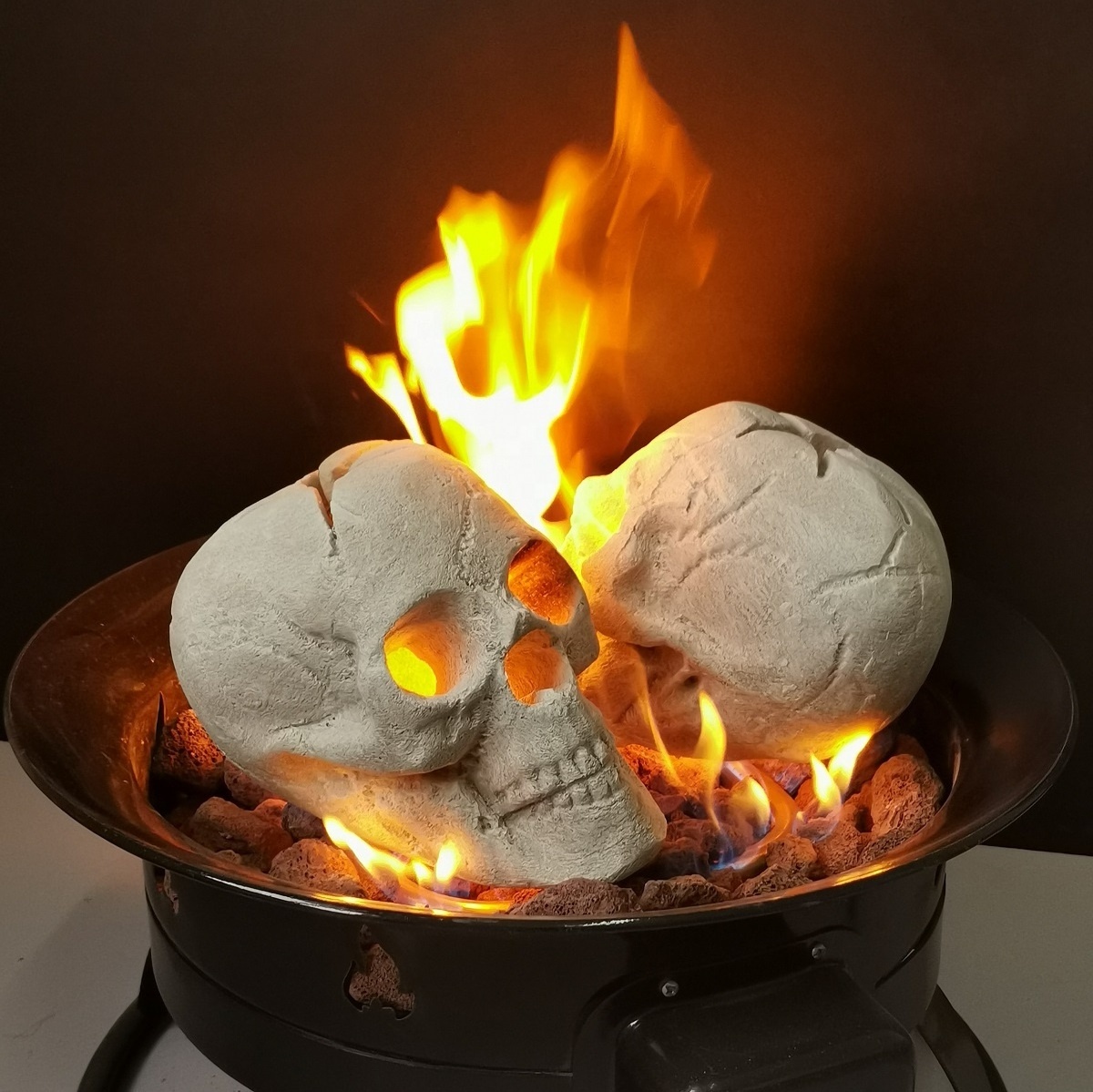 Fireplace fire pit Decorative skull Hallows day outdoor charcoal skull