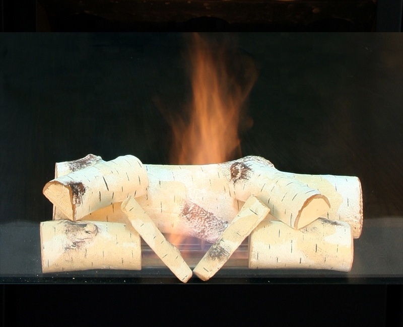 Ceramic White Birch log for fireplace fire pit decoration