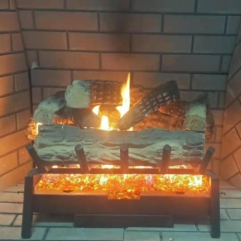 Fantastic gas logs firewood fake wood in fireplace S08-02B