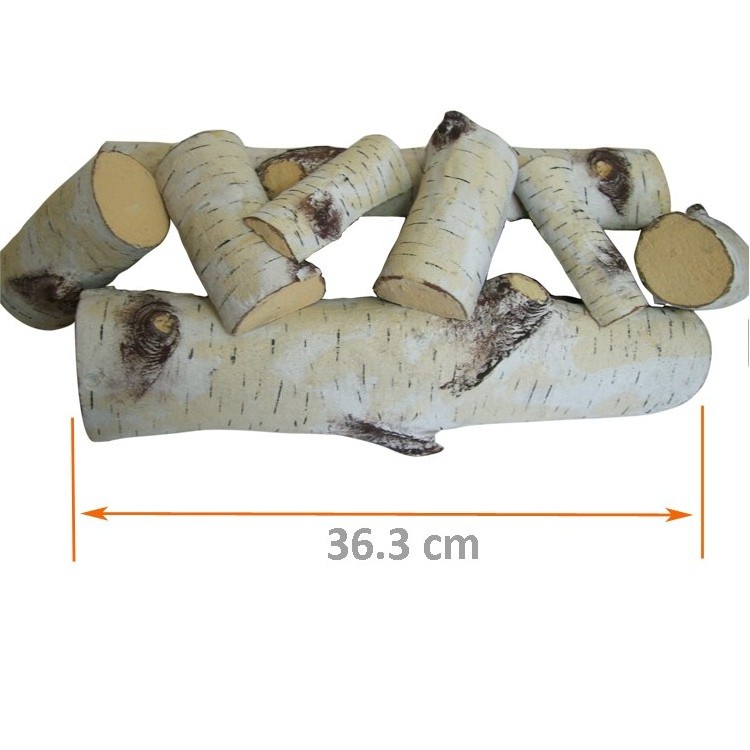 Ceramic White Birch log for fireplace fire pit decoration