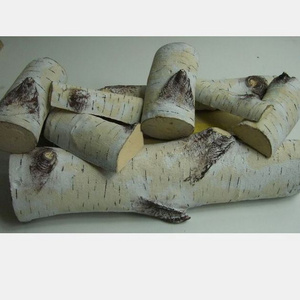 Ceramic White Birch log for fireplace fire pit decoration