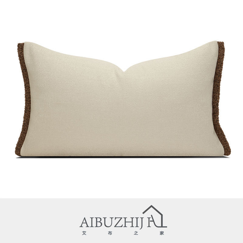 AIBUZHIJIA Chinese Style Orchid Pattern Floral Embroidered Cushion Cover Creamy White Throw Pillow Cover