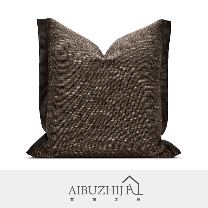 AIBUZHIJIA Luxury Dark Brown Cushion Cover Decor Home High Quality Decorative Pillow Cover