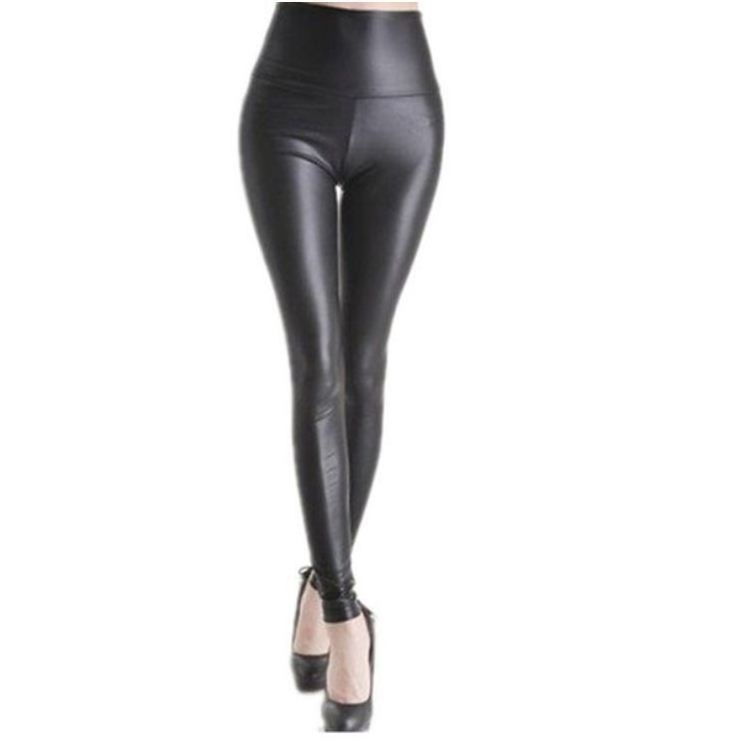 Wholesale high waist leggings 92 polyester 8 spandex leggings leather leggings