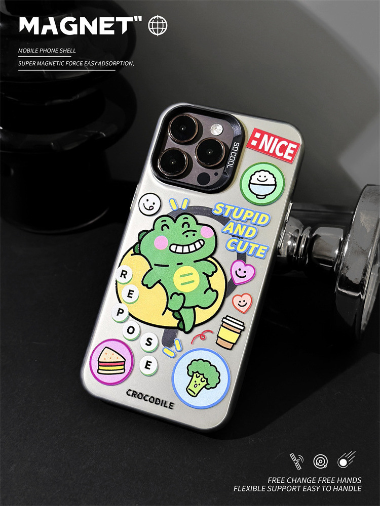 Lovely Frog Cartoon IMD hard Phone Case for iPhone 15 14 13 Pro 12 11 Pro Back Cover