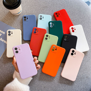 For iPhone 15 14 13 fine hole frosted TPU straight edge  protective cover  liquid silicone mobile phone case