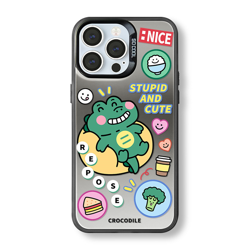 Lovely Frog Cartoon IMD hard Phone Case for iPhone 15 14 13 Pro 12 11 Pro Back Cover