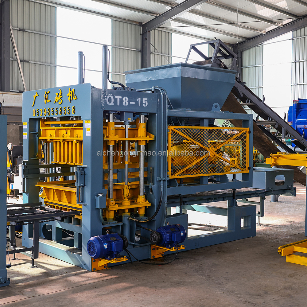 Aichen bloquera  qt8-15 automatic hollow concrete block making machine