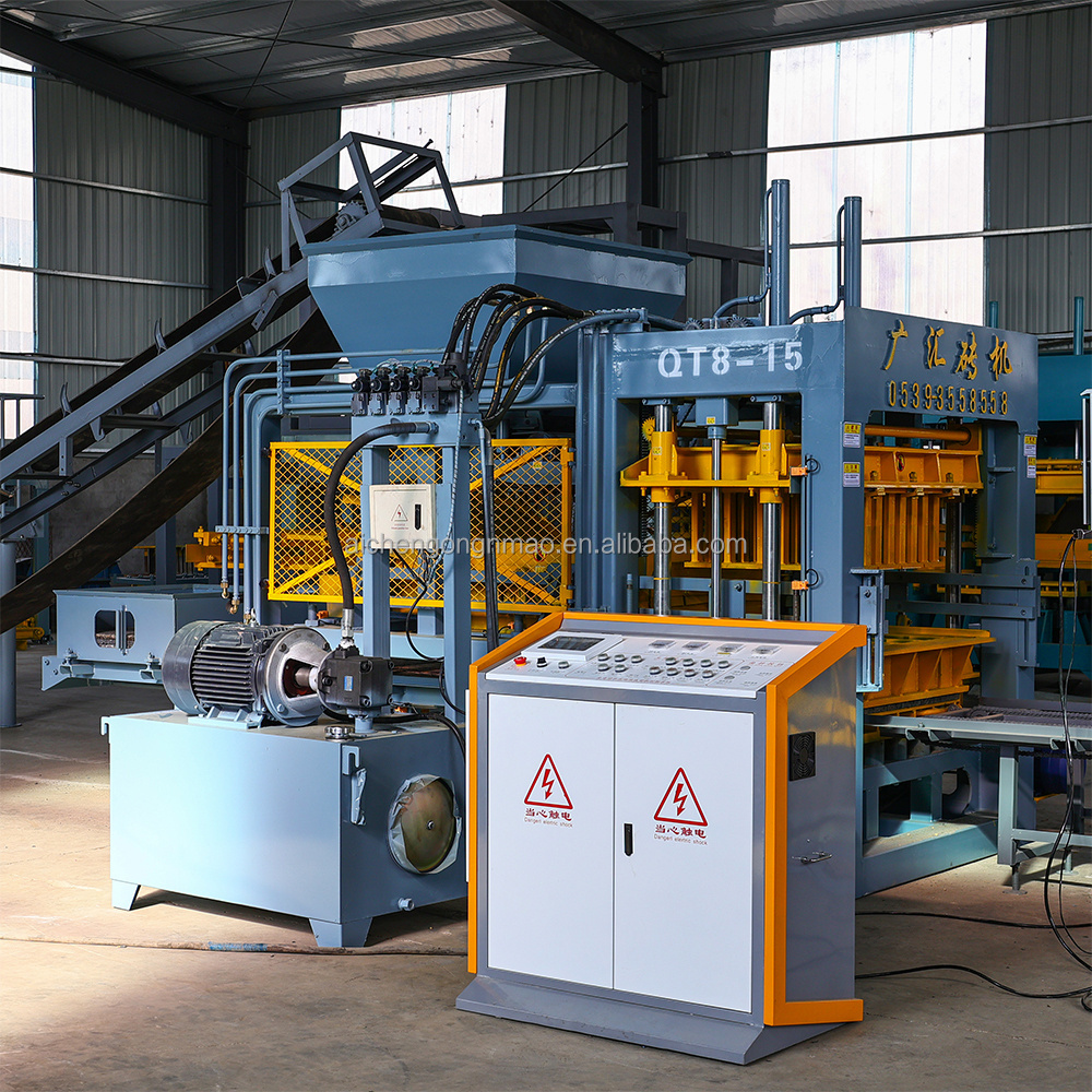 Aichen bloquera  qt8-15 automatic hollow concrete block making machine