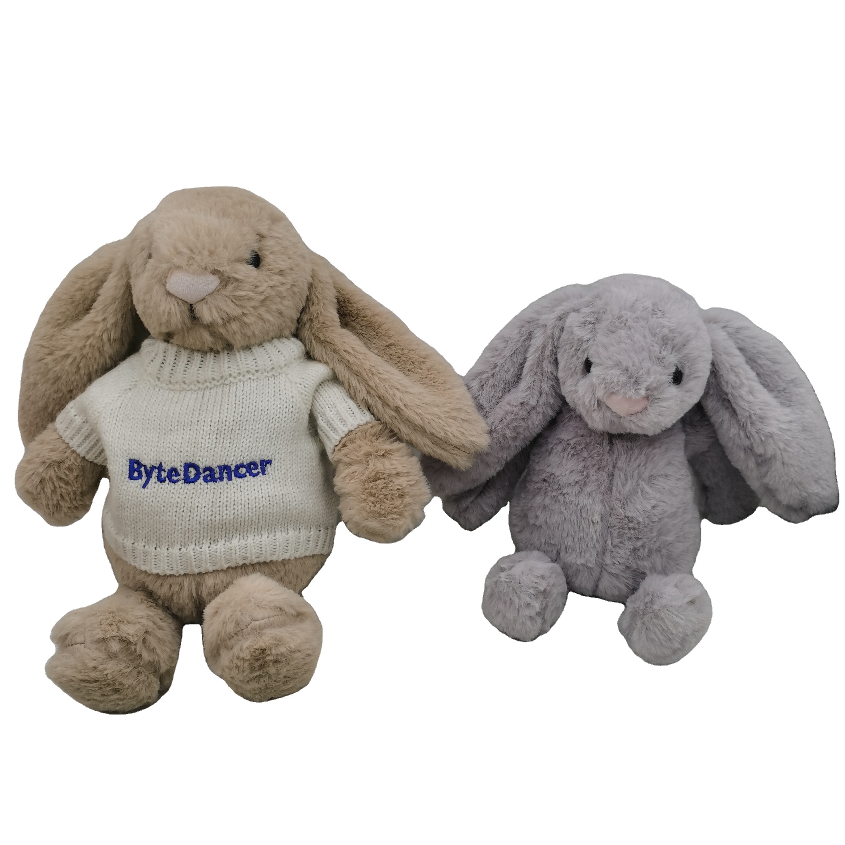 Lovely stuffed animal plush bunny toys with long ears soft animal rabbit toy with sweater