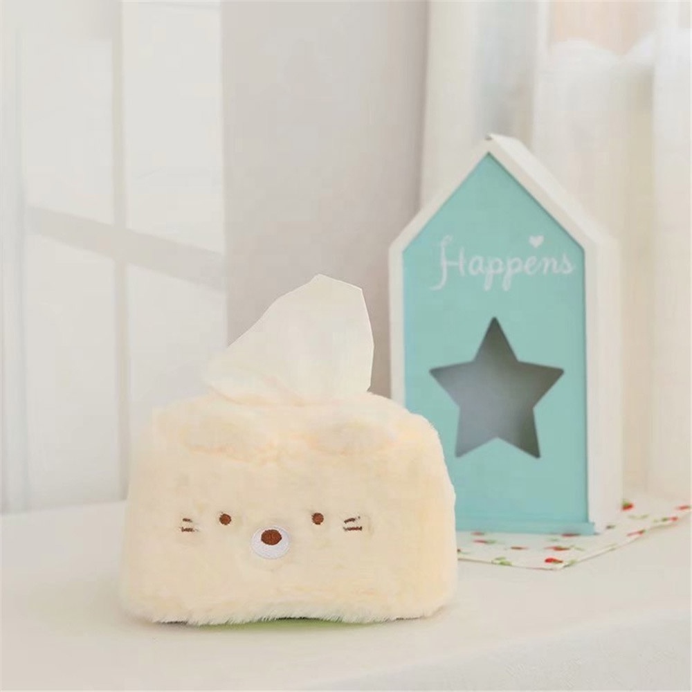 Baby safe cute soft peluches sumikko gurashi plush with napkins tissue Case