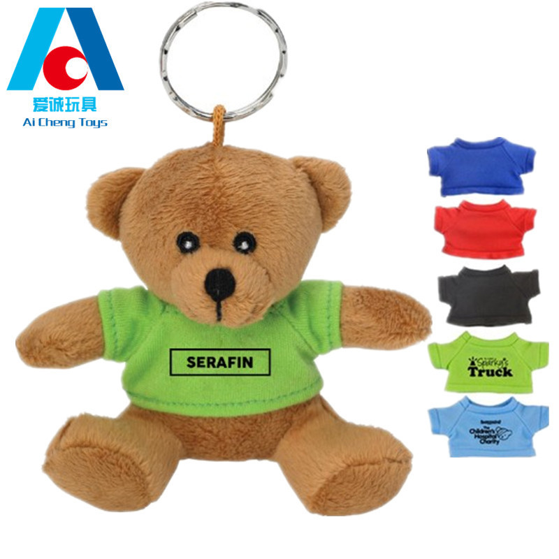 Lovely 10cm Plush Teddy Bear Keychain Toy Birthday Gift Customized Logo Promotional Items Polar Bear Teddy Bear 14 Years & up