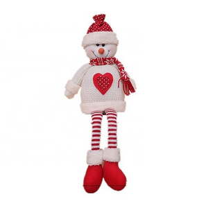 Christmas Plush Doll Snowman Santa Claus Reindeer Sitter Figures Long Legs Plush Toys