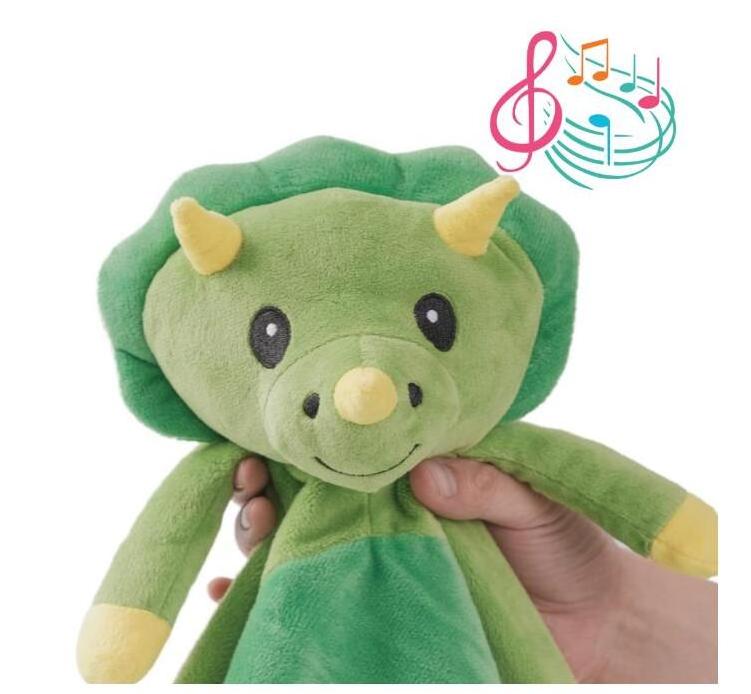 Factory comforter sleeping doudou toy/super soft cute Deer baby blanket toy for infant baby use with heartbeat sound