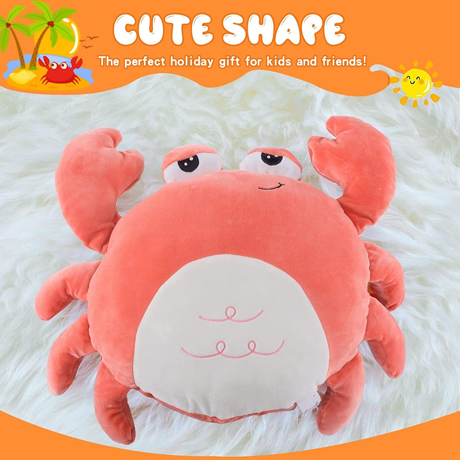 Crab Stuffed Animal Plush Pillow, Stuffed Crab Plush Toy Orange Crab Toy Gifts Stuffed Animals