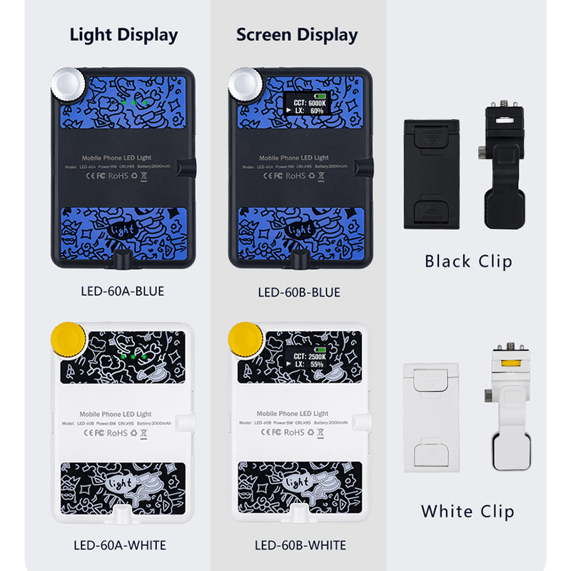 Rechargeable Photography Video & lighting Selfie Fill Lamp Graffiti Phone clip LED Light For Computer notebook Camera Light