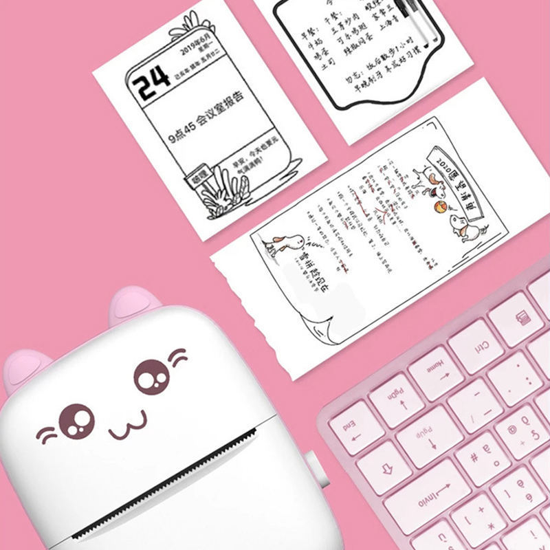 Portable Thermal Mini Wireless Printer for Labels Photos and Stickers with Bluetooth Connectivity