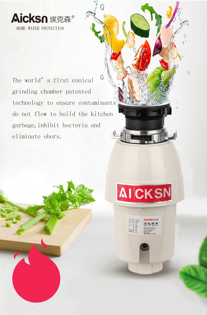 Aicksn Food Waste disposers Fully Automatic Organic Waste Composting Disposal Machine Electric 50 15 White ABS Plastic 2 Years