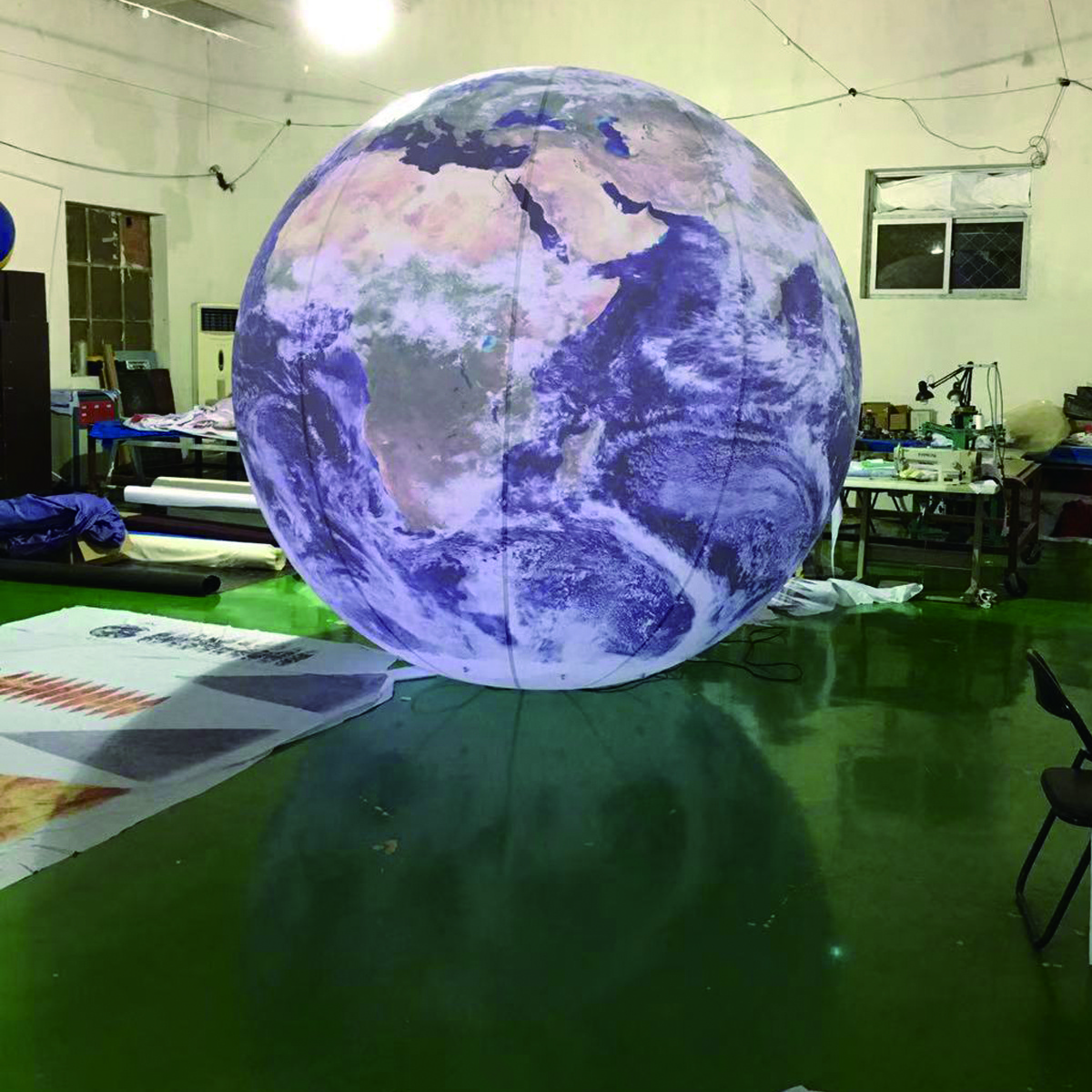 PVC Customized 3M size eight inflatable planet balloons inflatable earth with LED for decoration