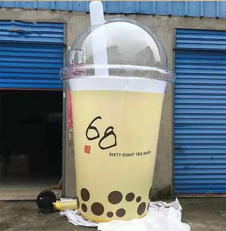 Factory price custom inflatable bottle Mascot advertising inflatables milk tea cup drink bottle for advertising