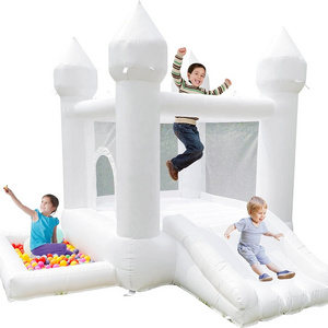 Hote sale white  Inflatable trampoline castle theme kids bounce house