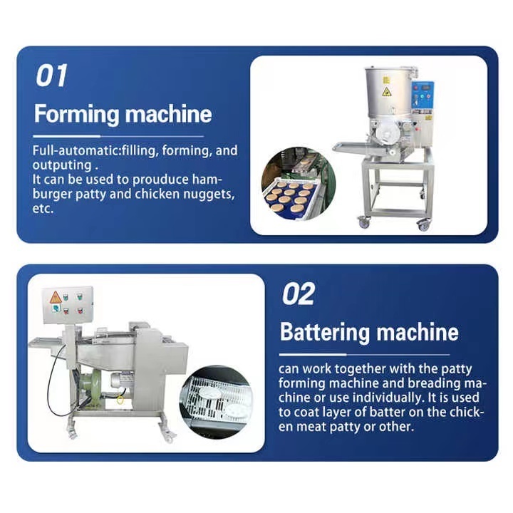 automatic chicken nuggets making forming making machine price production line