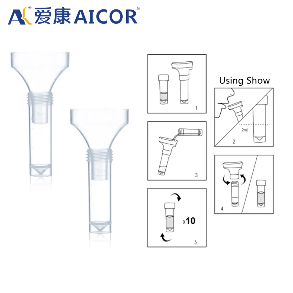 Disposable Sampling Funnel Tube Collector Saliva Collection Rna Dna Test Kit