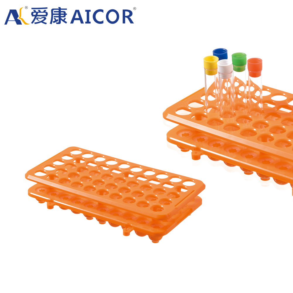 Laboratory Multipurpose Orange 50-Well Test Tube Rack 50 Holes Plastic centrifuge tube rack Test Tube Holders