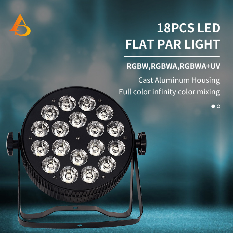 Remote Control Flat Par 18pcs 12W 15W 18W Led Light For Stage DJ Club Disco Lighting Event Show