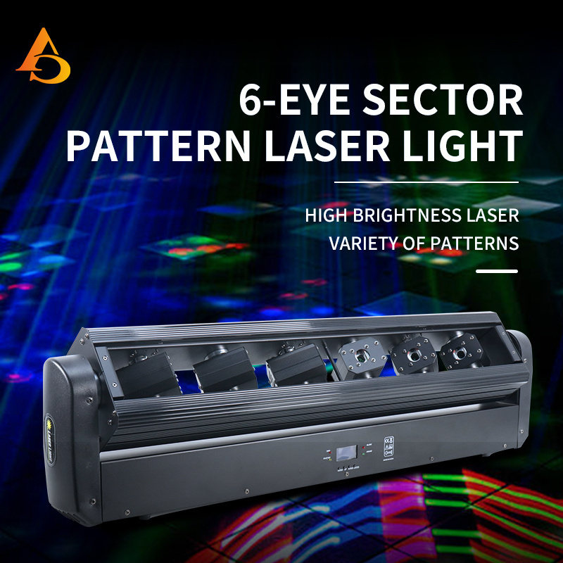 6 Eye rgb laser light led dj laser stage lighting led moving head laser light