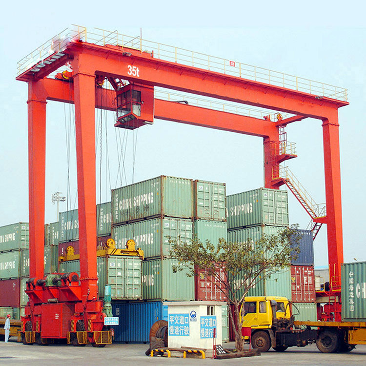 RTG rubber tyre container 40 ton 50 ton gantry crane for sale