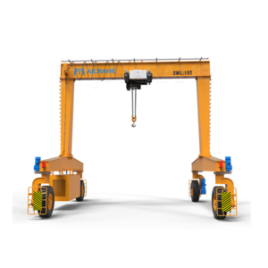 Aicrane single girder electric rubber tire 10 ton 20 ton gantry crane for sale