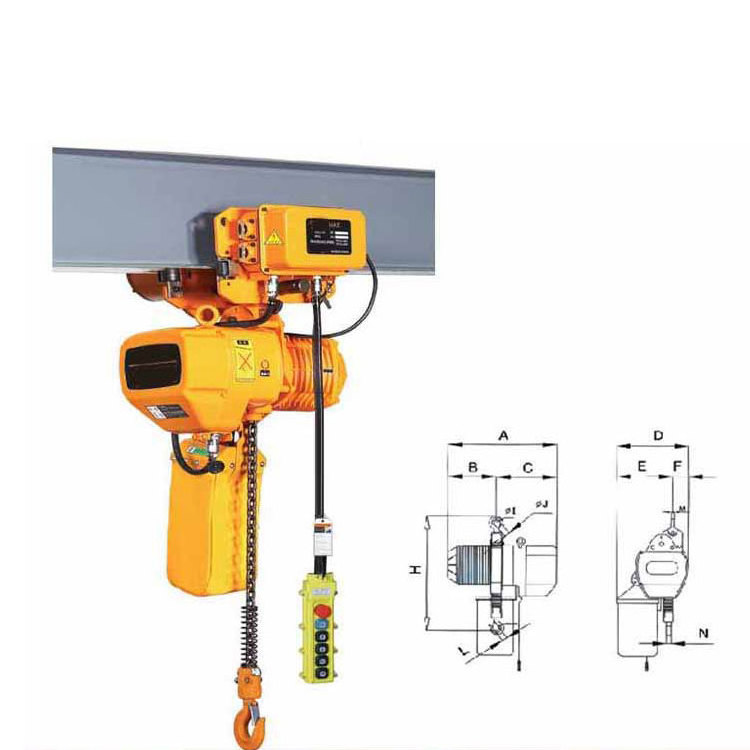 light weight small electric chain hoist 150kg for sale