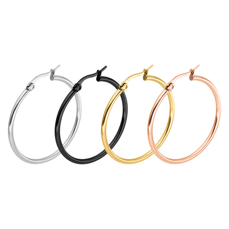 15mm-70mm Stainless steel non-fading hot style earrings exaggerated women big hoop earrings