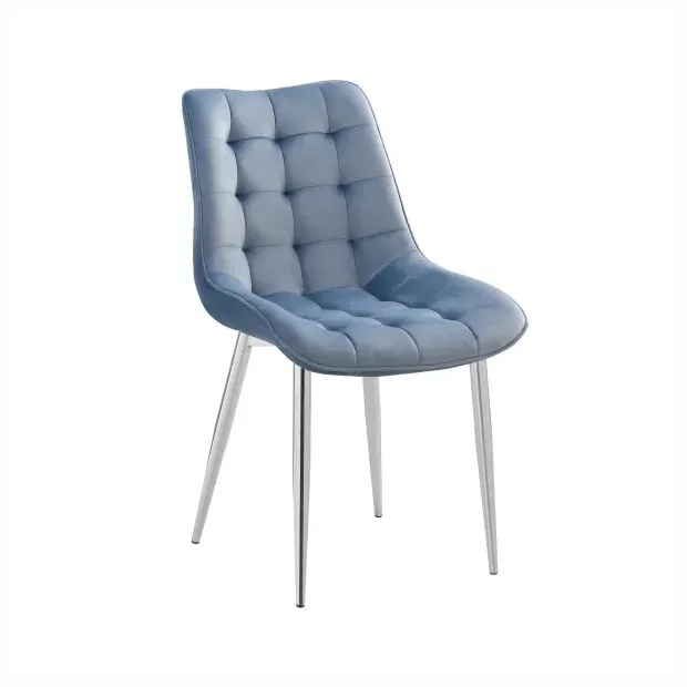 Wholesale Modern Design Metal Legs Kitchen Furniture Fabric Velvet Upholstered Dining Chairs