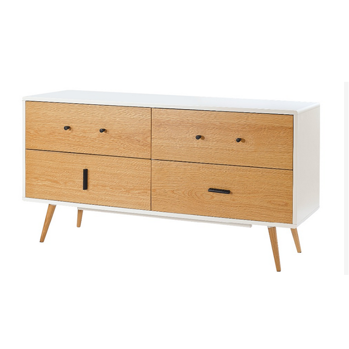 Modern Design Wooden Sideboard Tables Modern Kitchen Storage Cabinet With 4 Drawer And Solid Oak Wood Legs