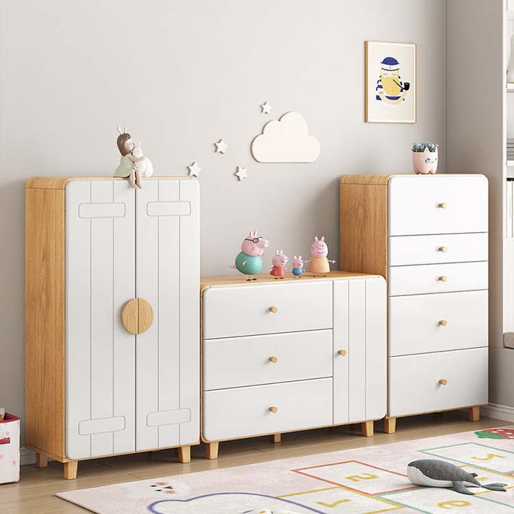 Factory Price Wooden Children Small Storage Cabinet Kindergarten Standing Wardrobes Baby Cupboard