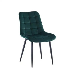 Wholesale Modern Design Metal Legs Kitchen Furniture Fabric Velvet Upholstered Dining Chairs