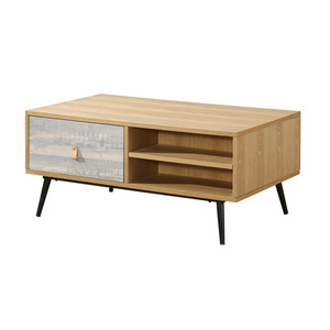 Hot Selling Modern Design Wood Coffee Table With Drawer And Display Shelf For  Living Room Furniture