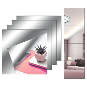 Peel and Stick Mirrors Tiles for Wall Mirror. Panel Stickers for Ceilings, Bedroom, Decor. Not Real Glass.