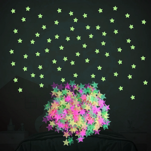 Aesthetic and beautiful 3D Stars with Glow In Dark effect Waterproof Home Decor Stickers for Wall Decoration Kids Room