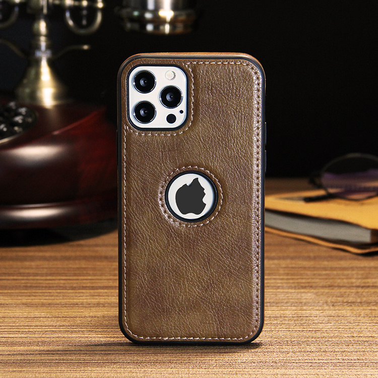 High Quality Phone Cases with Logo Hole Cell Phone Leather Case for Apple iPhone 13 12 Pro 11 Pro Max Xr Xs 7 8 Leather Cover