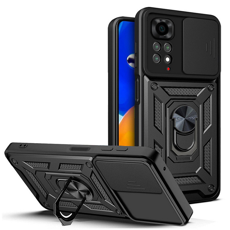 Rubber hard hybrid rugged stents mobile phone case for Redmi note 11 pro back cover for Redmi note 10 11 camera protect case