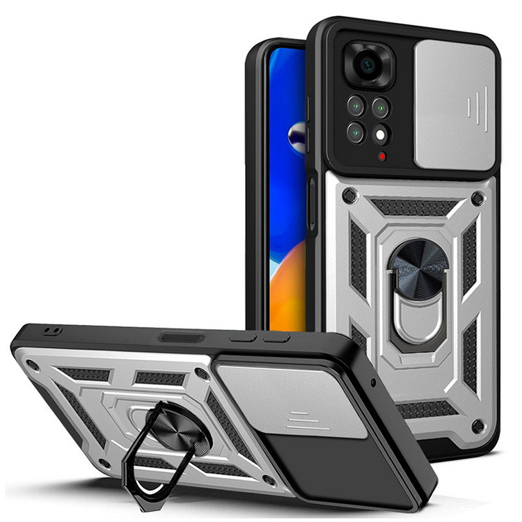 Rubber hard hybrid rugged stents mobile phone case for Redmi note 11 pro back cover for Redmi note 10 11 camera protect case