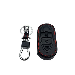 Leather Car Key Cover Fob for Alfa Romeo 4C Mito Giulietta Myth 159 GTO GTA 3 Buttons Car Key Cover