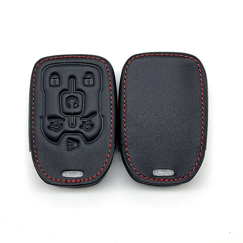 leatherCar Remote Key Case Cover Keychain for GMC Acadia Tahoe Yukon Suburban Silverado Sierra Terrain for Chevrolet Accessories